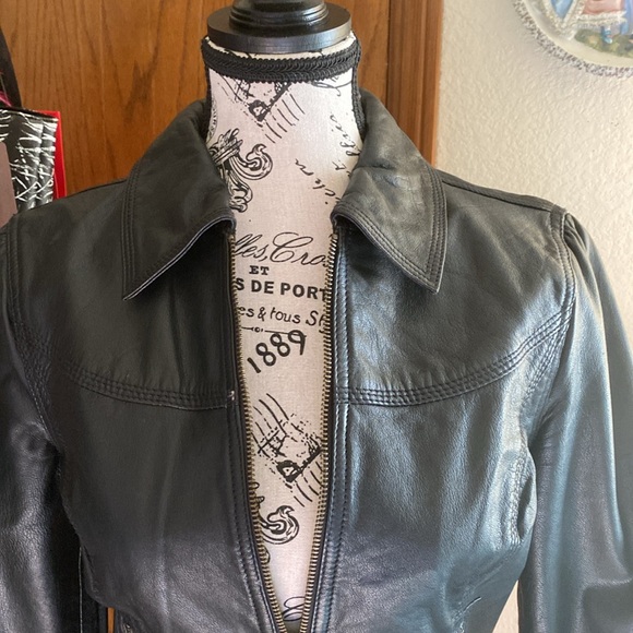 Leather Jacket with Bronze Hardware - Picture 2 of 9